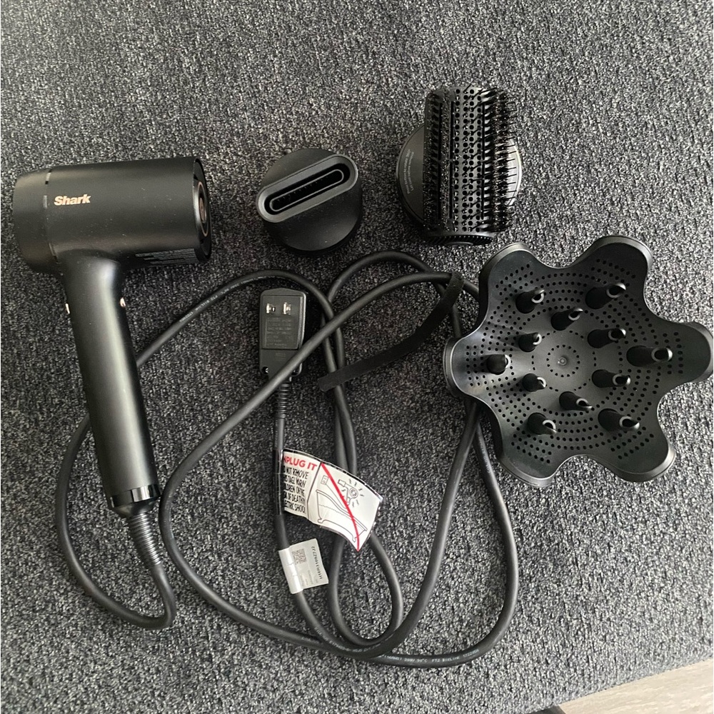 Black Shark Hair Dryer with Attachments